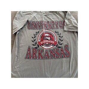 University Of Arkansas Gray Tshirt Size Large
